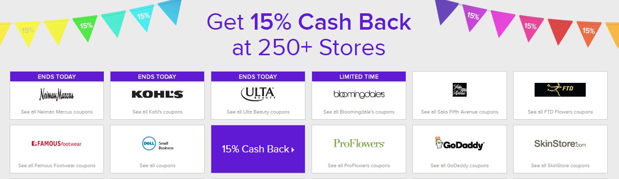 How to get 15% cash back at 250 online stores this week