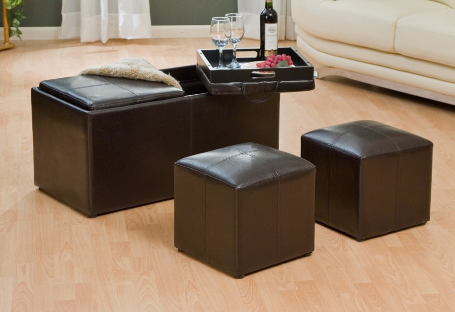 Save 70% on the Jameson Double Storage Ottoman with Tray Tables