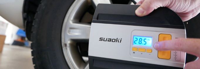 Suaoki 12V portable digital tire inflator for $26