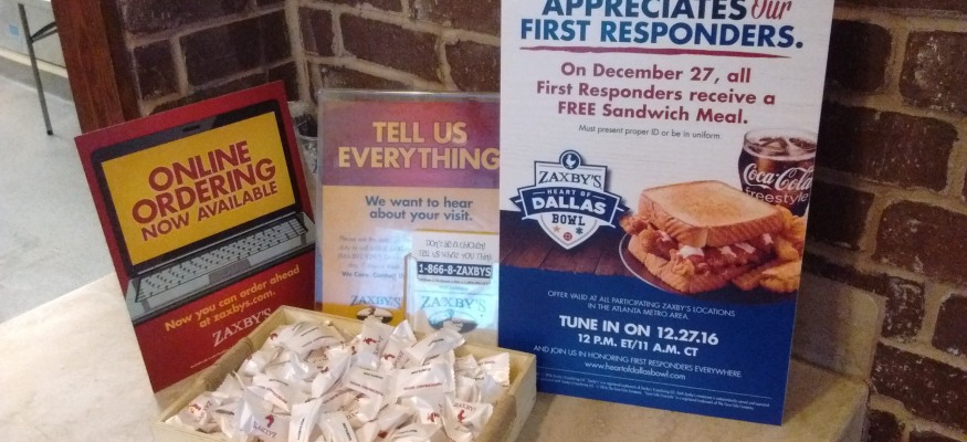 First responders get FREE food today at Zaxby’s