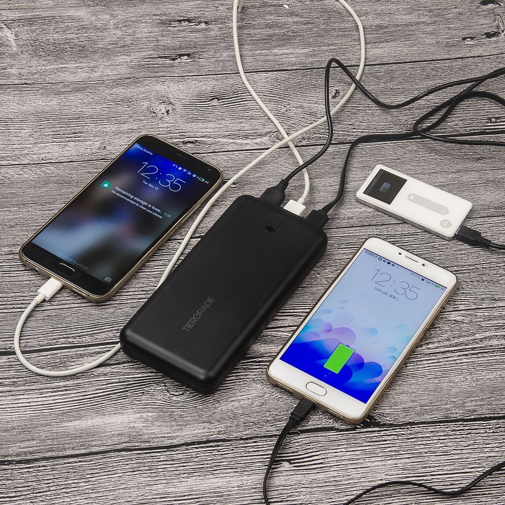 Tiergrade Power Bank 3-port portable charger for iPhone and Android for $30