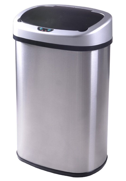 13-gallon touch-free stainless-steel trash can for $28