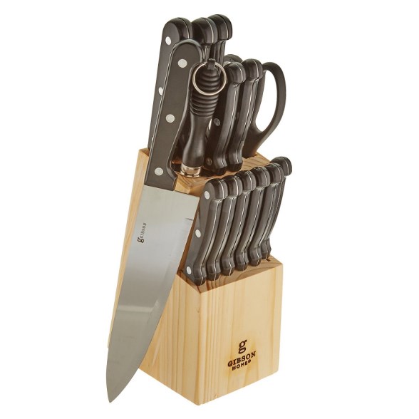 Gibson Trivoli 15-piece knife set for $12