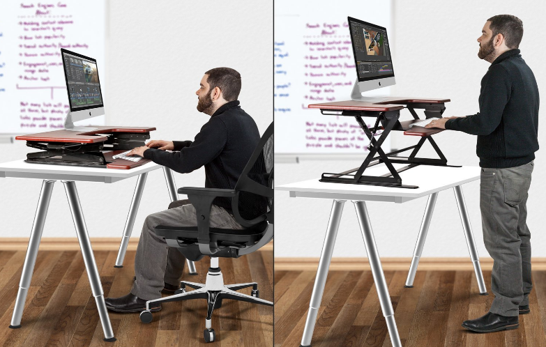 sitting and standing desk