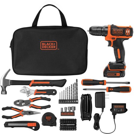 Price drop! Black & Decker 12-volt lithium ion drill with 64-piece kit for $45