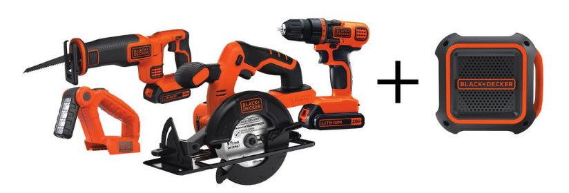 Black & Decker 20-volt MAX lithium-ion cordless 4-tool kit for $119 today