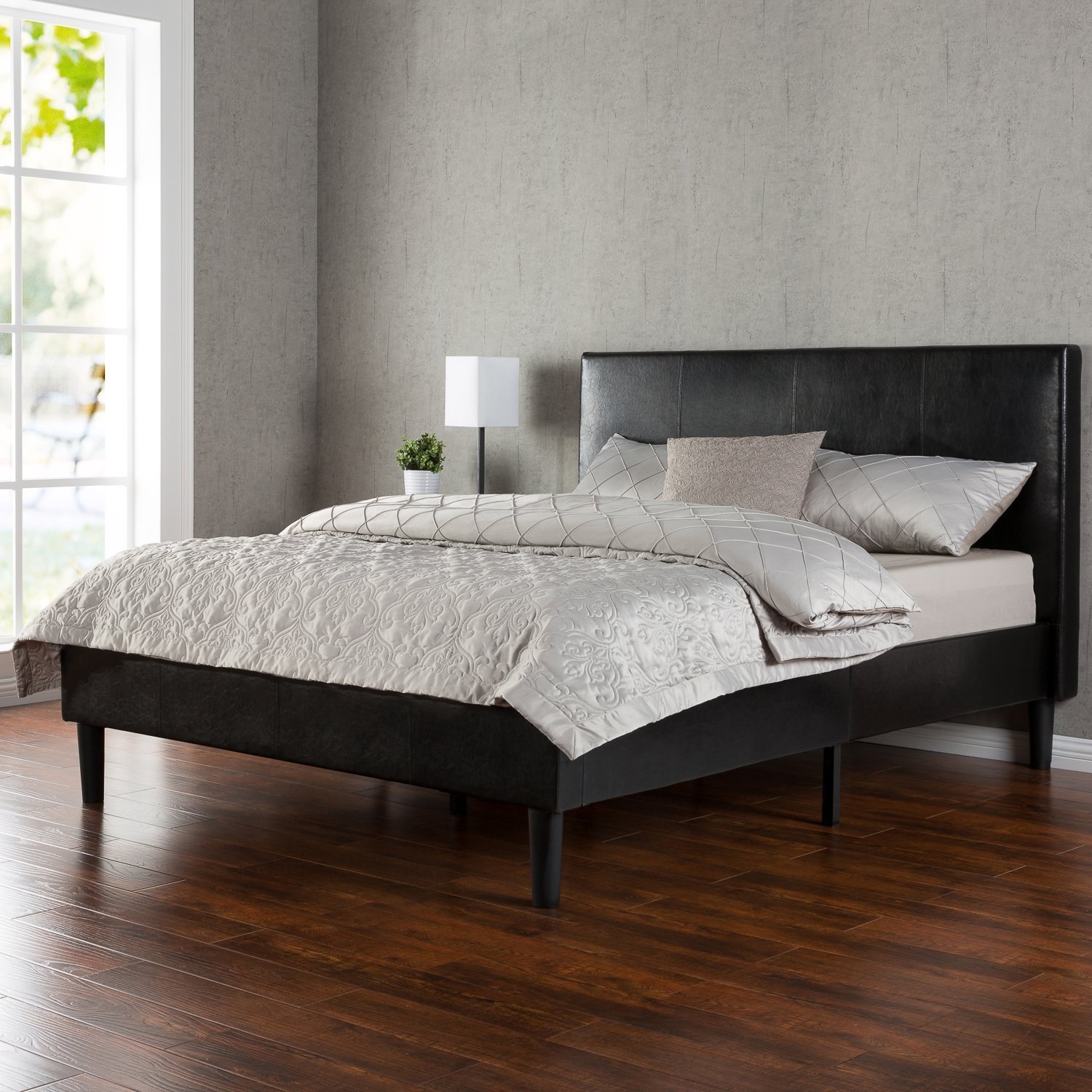 King Zinus Deluxe Faux Leather platform bed for $179 shipped, queen for $149