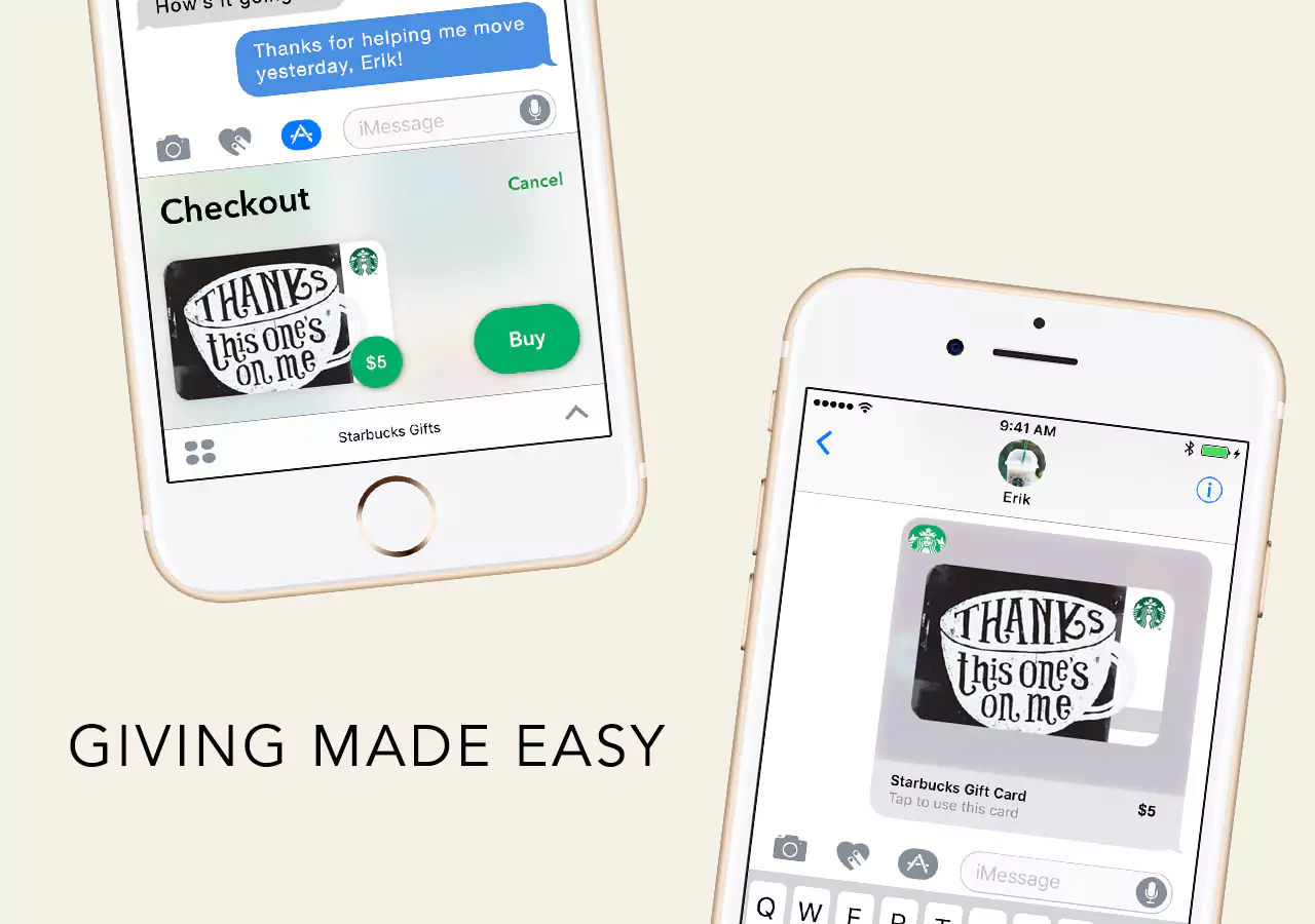Starbucks: Gift $5, get $5 with Apple Pay via iMessage