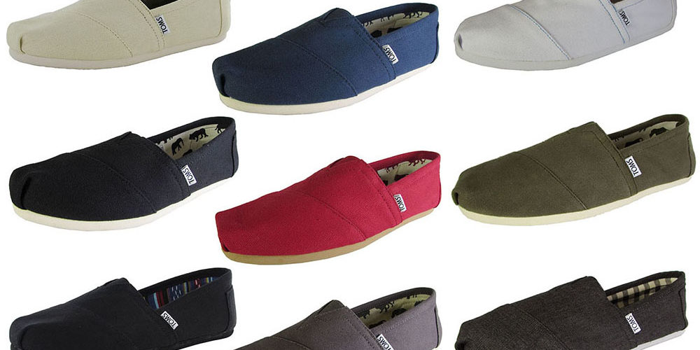 Men’s classic TOMS canvas slip on shoes for $20, free shipping