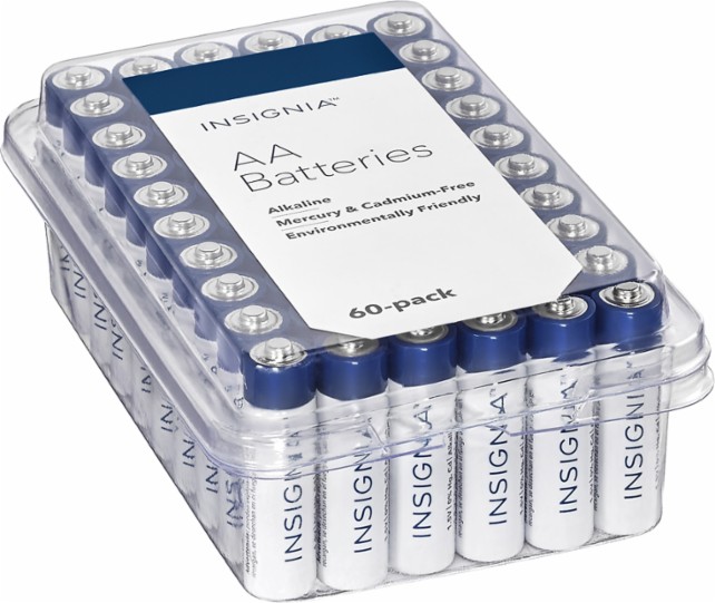 60-pack of AA or AAA Insignia batteries for $7
