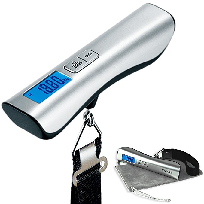 Camry 110 pound hanging luggage scale with LCD display for $8