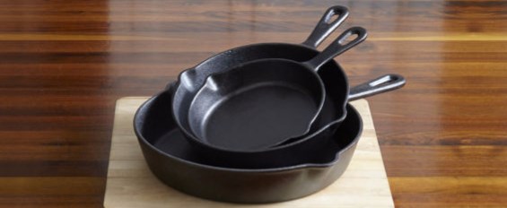 3-piece Cooks cast iron skillets for $17