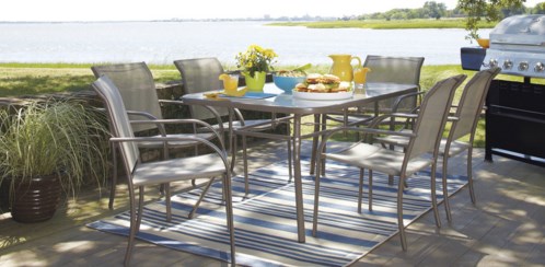 Outdoor table set with 6 chairs for $149 at Lowe’s