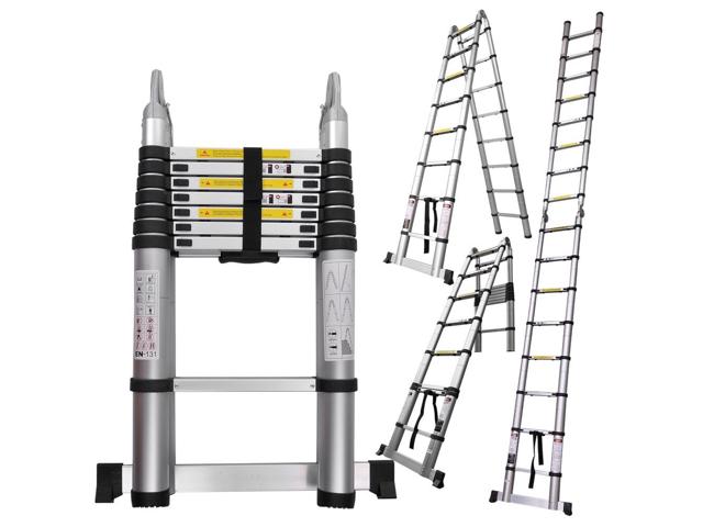 Yescom 16.5 ft aluminum telescopic extension ladder for $100, free shipping