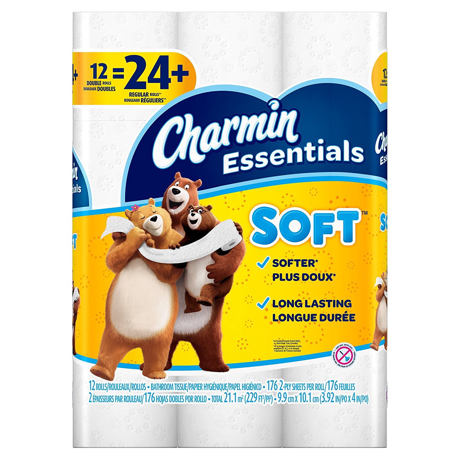 12-pack Charmin Essentials double roll toilet paper for $4