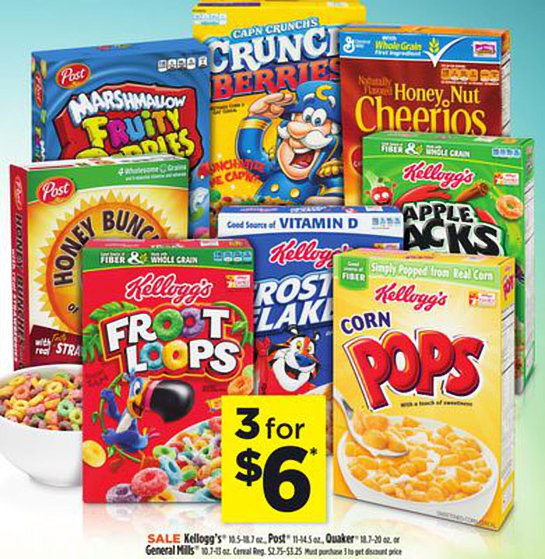 Dollar General: Select cereal 3 for $6