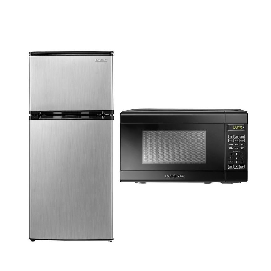 Insignia mini fridge and compact microwave