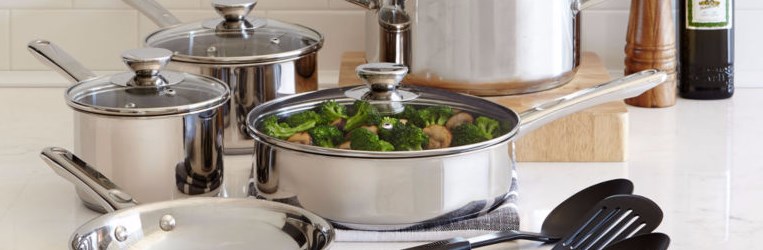 Cooks 12-piece stainless steel cookware set for $0 after rebate and additional item
