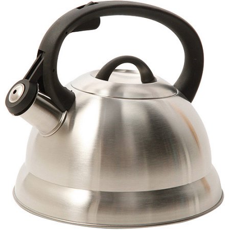 Mr. Coffee Flintshire 1.75 qt stainless steel whistling tea kettle for $6