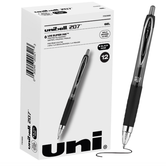 12-pack Uni-Ball Signo Gel 207 retractable pens for $8