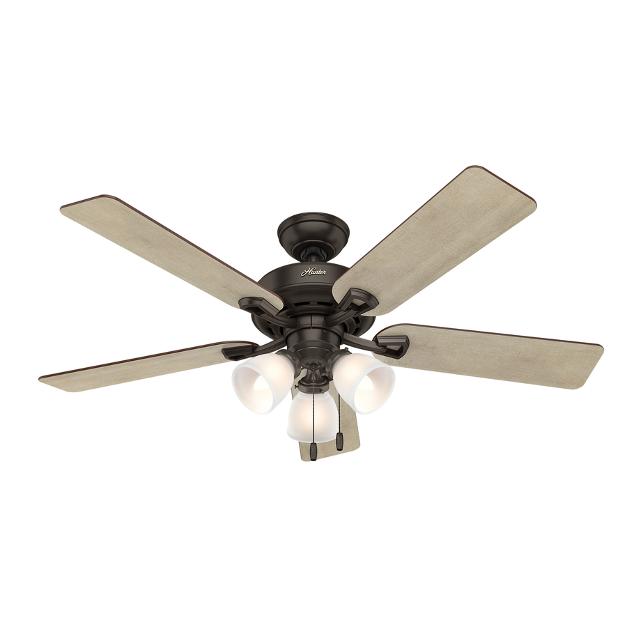 Hunter Kenney 52-inch close mount ceiling fan with light kit for $60