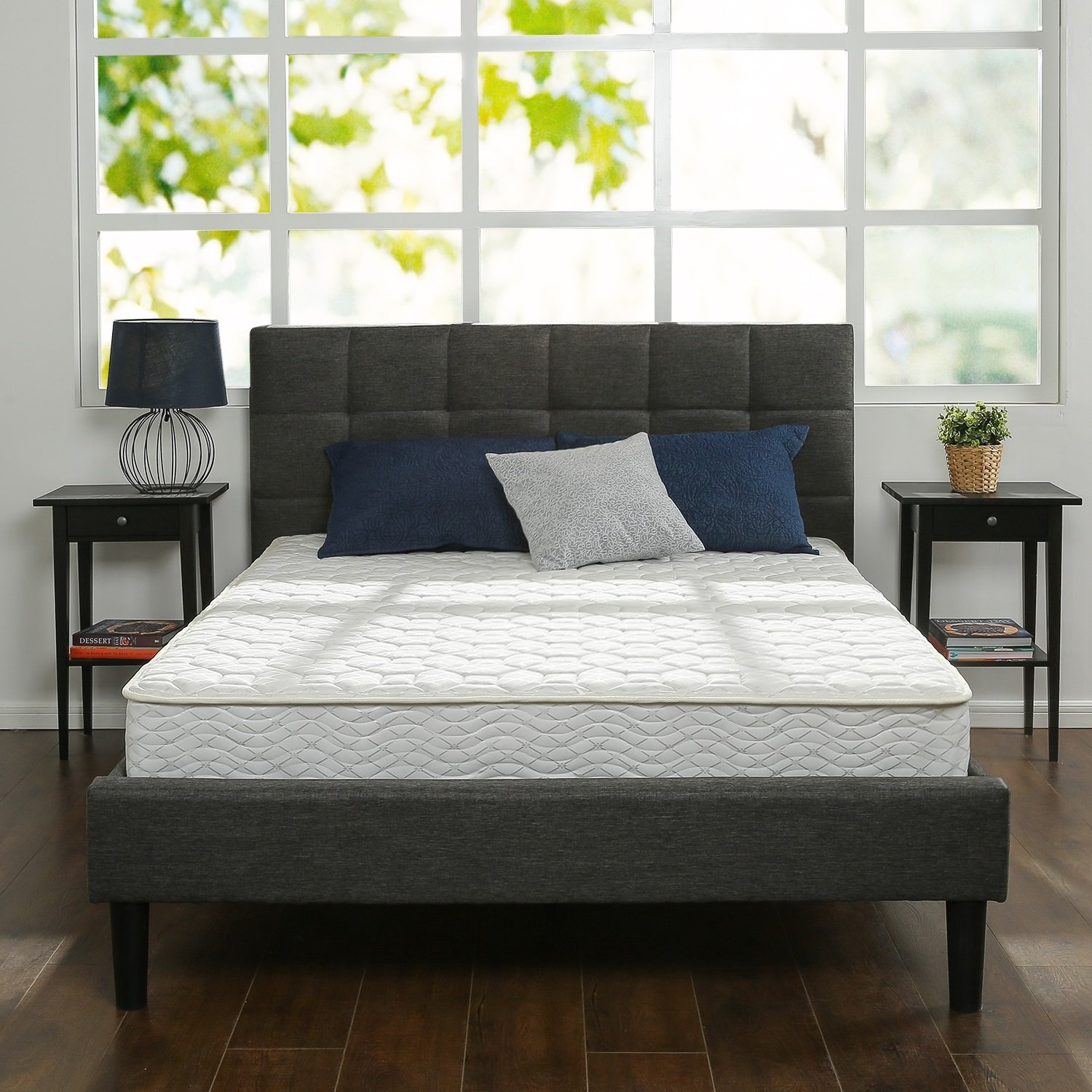 Zinus 8″ memory foam and spring king mattress for $170, queen for $110