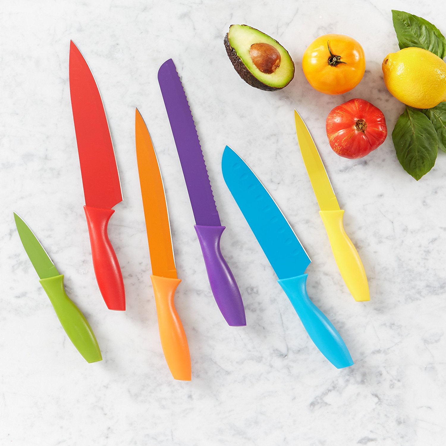 Prime members: AmazonBasics 12-piece colored knife set for $16