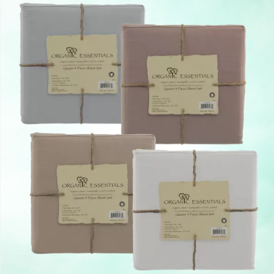 Today only: Organic Essentials cotton sheet sets from $29 shipped