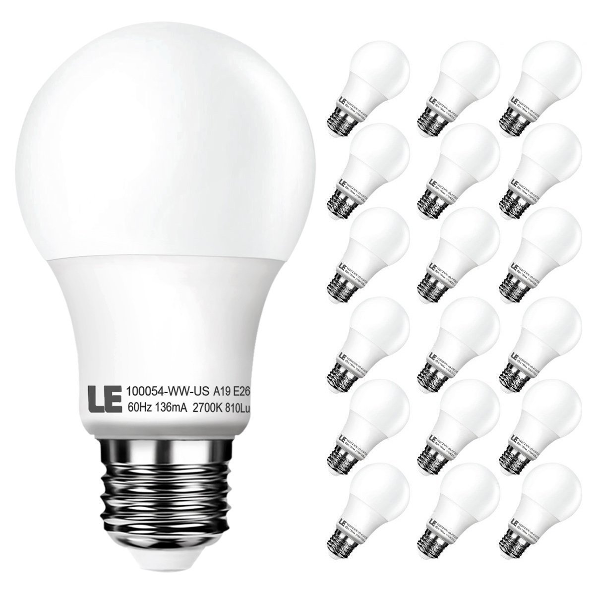 Lighting Ever 18-pack 60W equivalent LED bulbs for $19