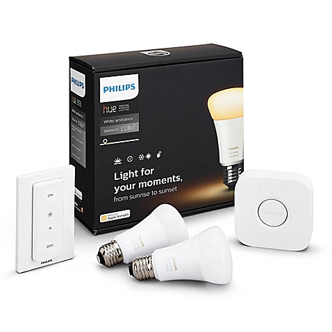 Philips Hue white ambiance A19 lighting system starter kit for $80