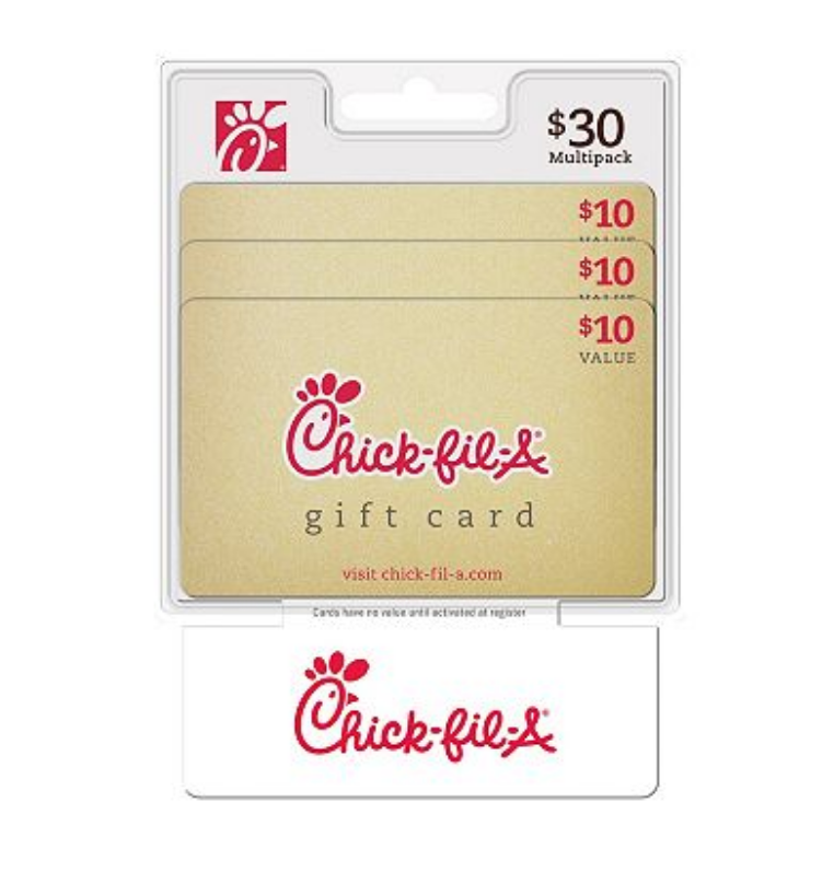 chick fil a gift card pack