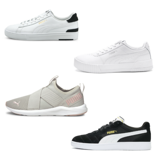 Select adult Puma athletic shoes from $26, free shipping