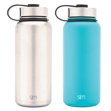 Selling fast! 2-pack Simple Modern 32 oz. vacuum insulated stainless steel water bottles for $7