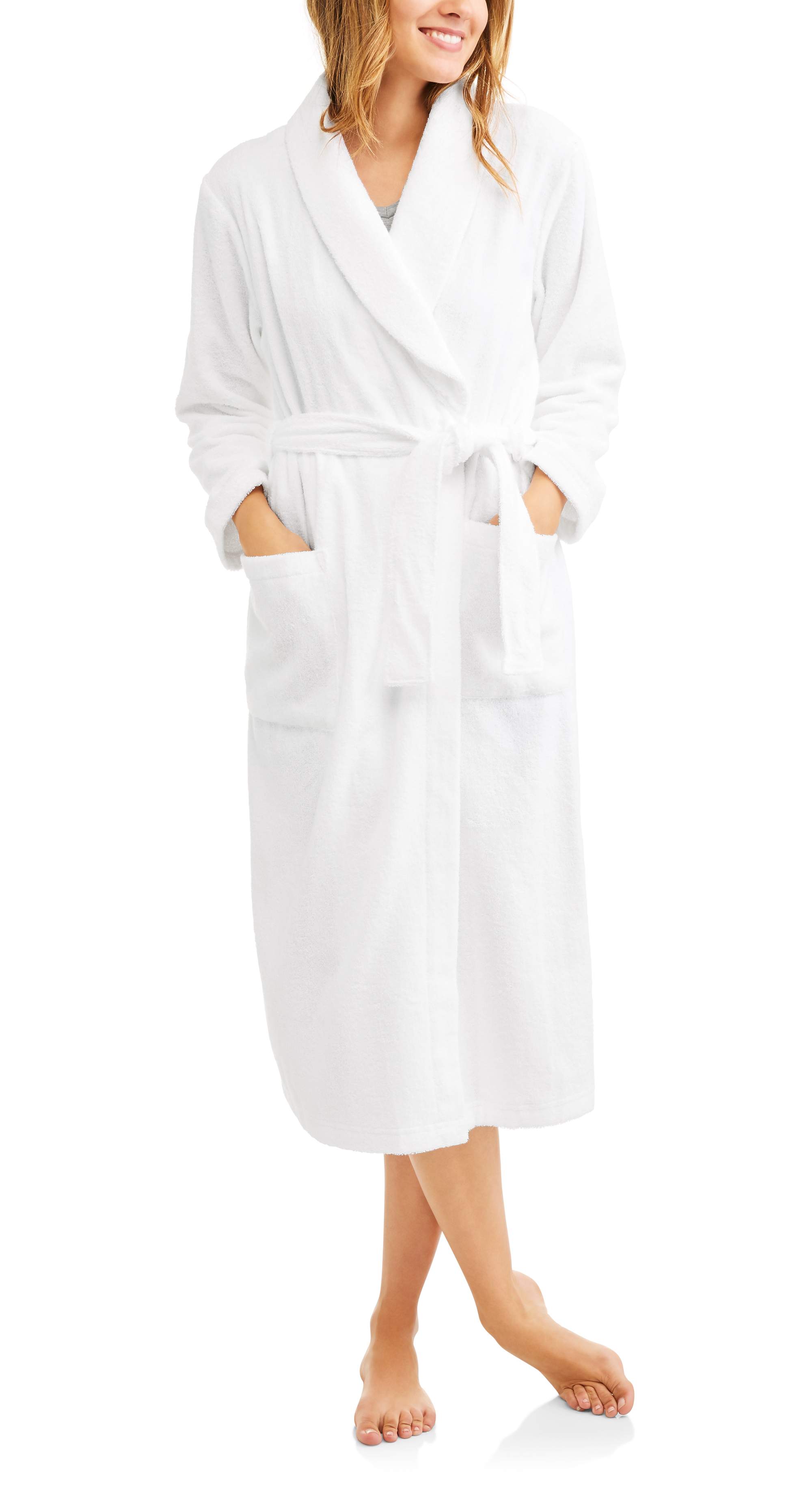 Women’s 48″ spa robe with shawl collar for $15