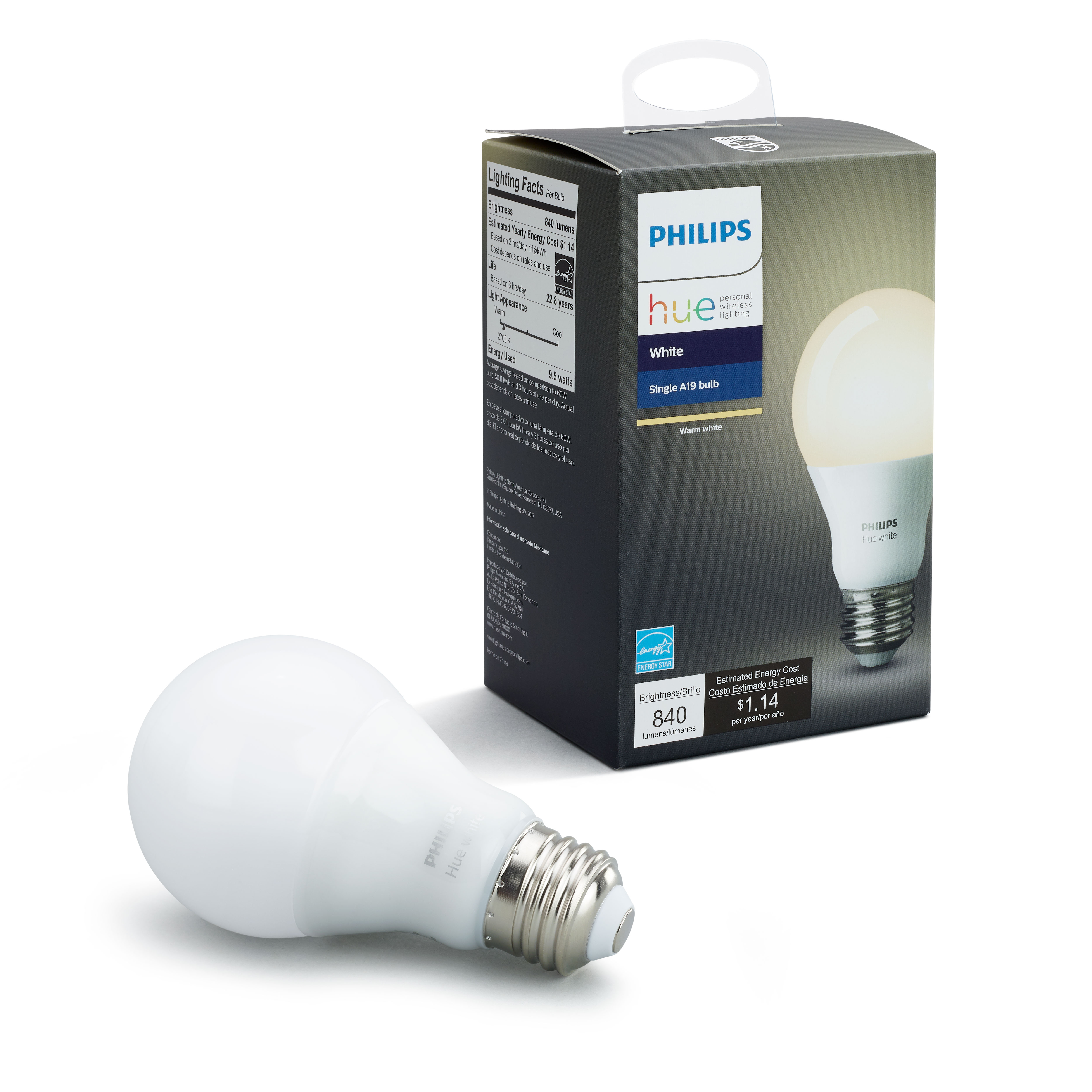 Philips Hue white smart A19 light bulb for $10
