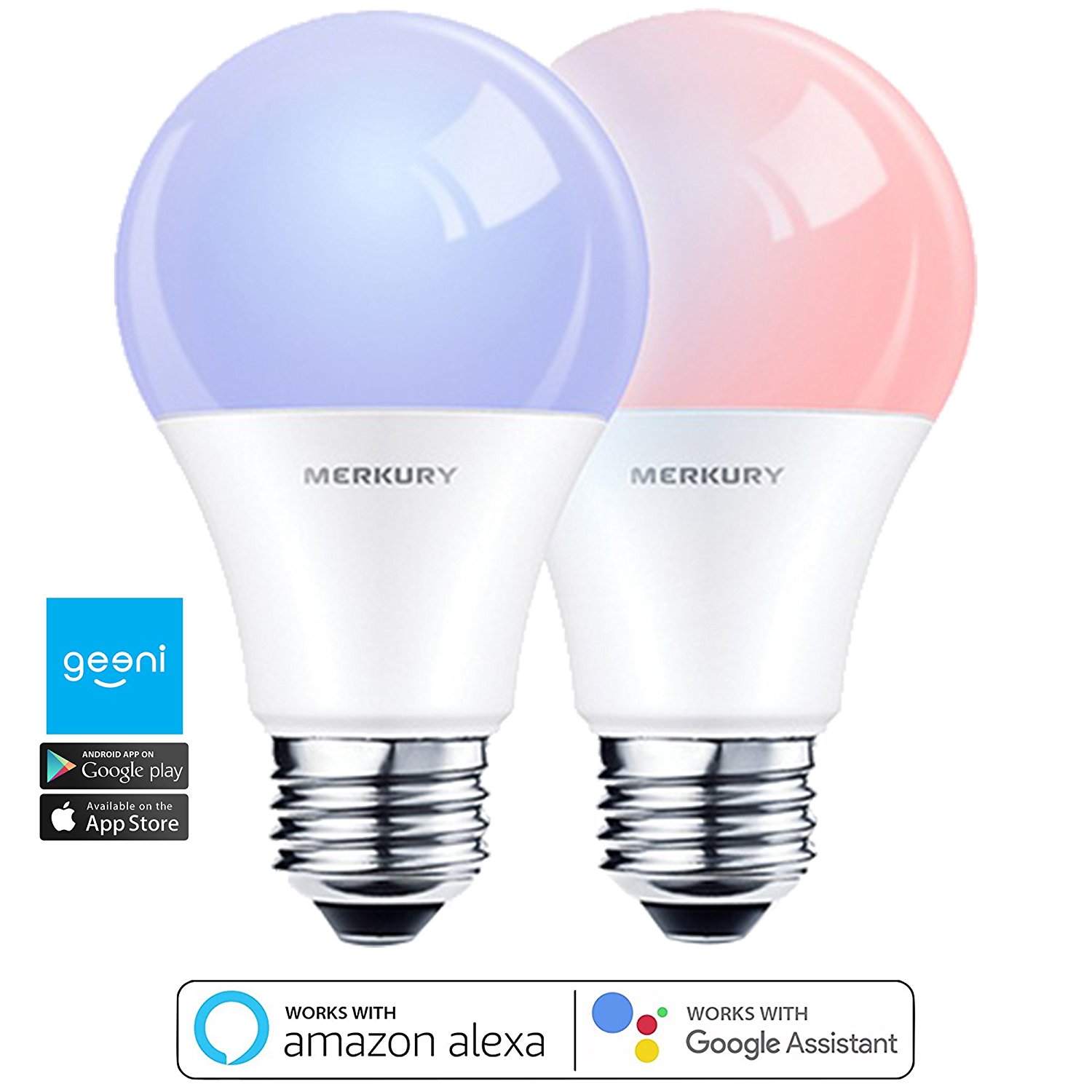 Today only: 2 Merkury color LED Wi-Fi bulbs for $29
