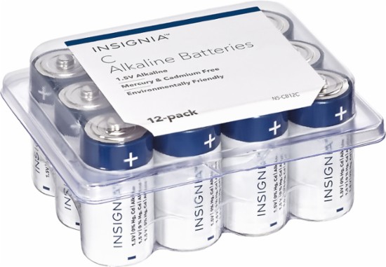 12-pack Insignia alkaline 9V, C, D or A23 batteries for $5.39