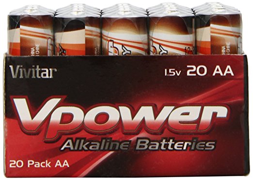 20-pack Vivitar Vpower Alkaline AA batteries for $3