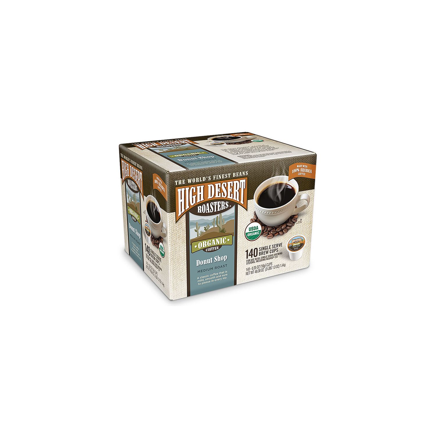140-count High Desert Roasters donut shop coffee K-cups for $33