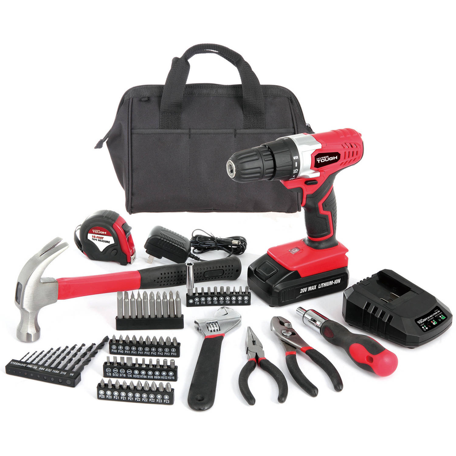 Hyper Tough 20V max lithium ion drill with 70-piece project kit for $40, free shipping