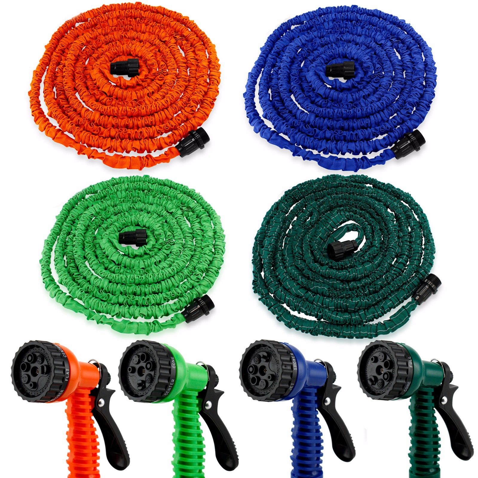 Expandable flexible garden water hose with spray nozzle from $5