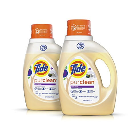 2-count Tide Purclean plant-based laundry detergent for $9