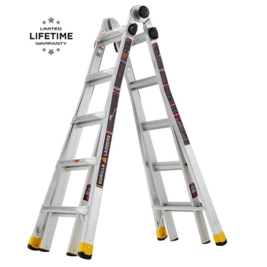 Gorilla 22 ft. MPX aluminum telescoping multi-position ladder for $129