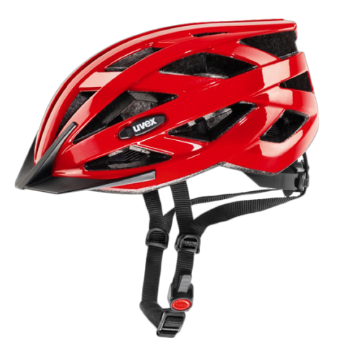 red uvex bike helmet
