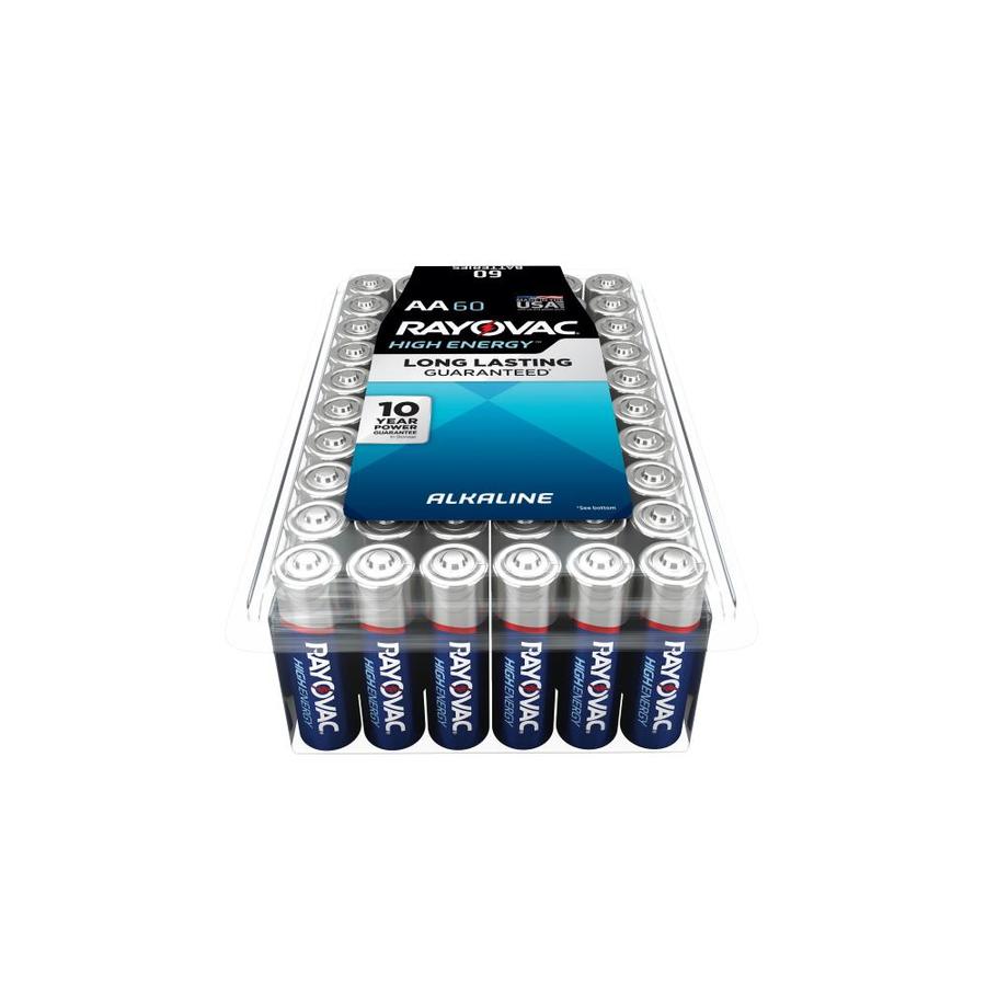 Rayovac 60-pack AA or AAA alkaline batteries for $11