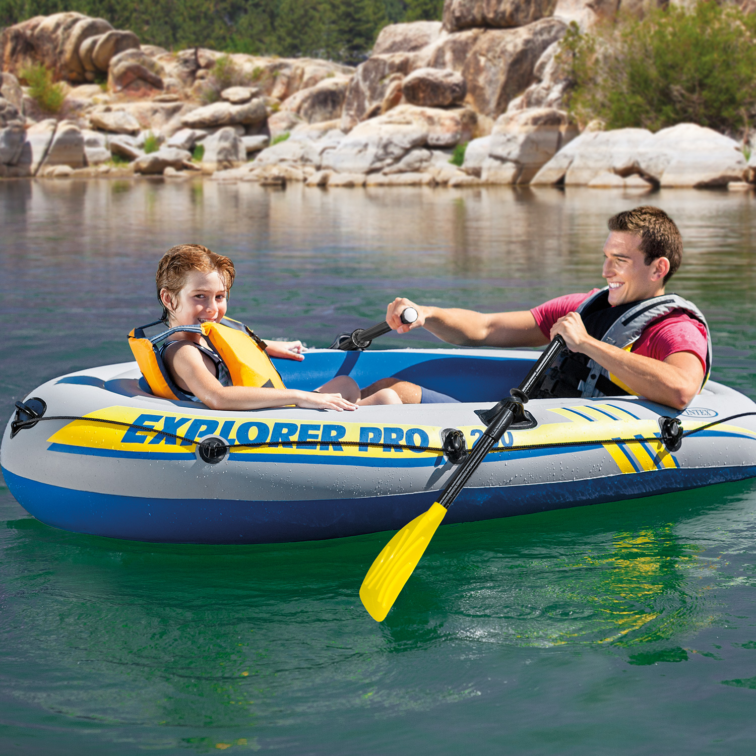 In select stores: Intex Inflatable Explorer Pro 400 two-person boat with oars & pump for $9