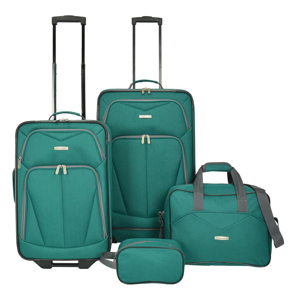 Traveler's Choice 4-piece green luggage set