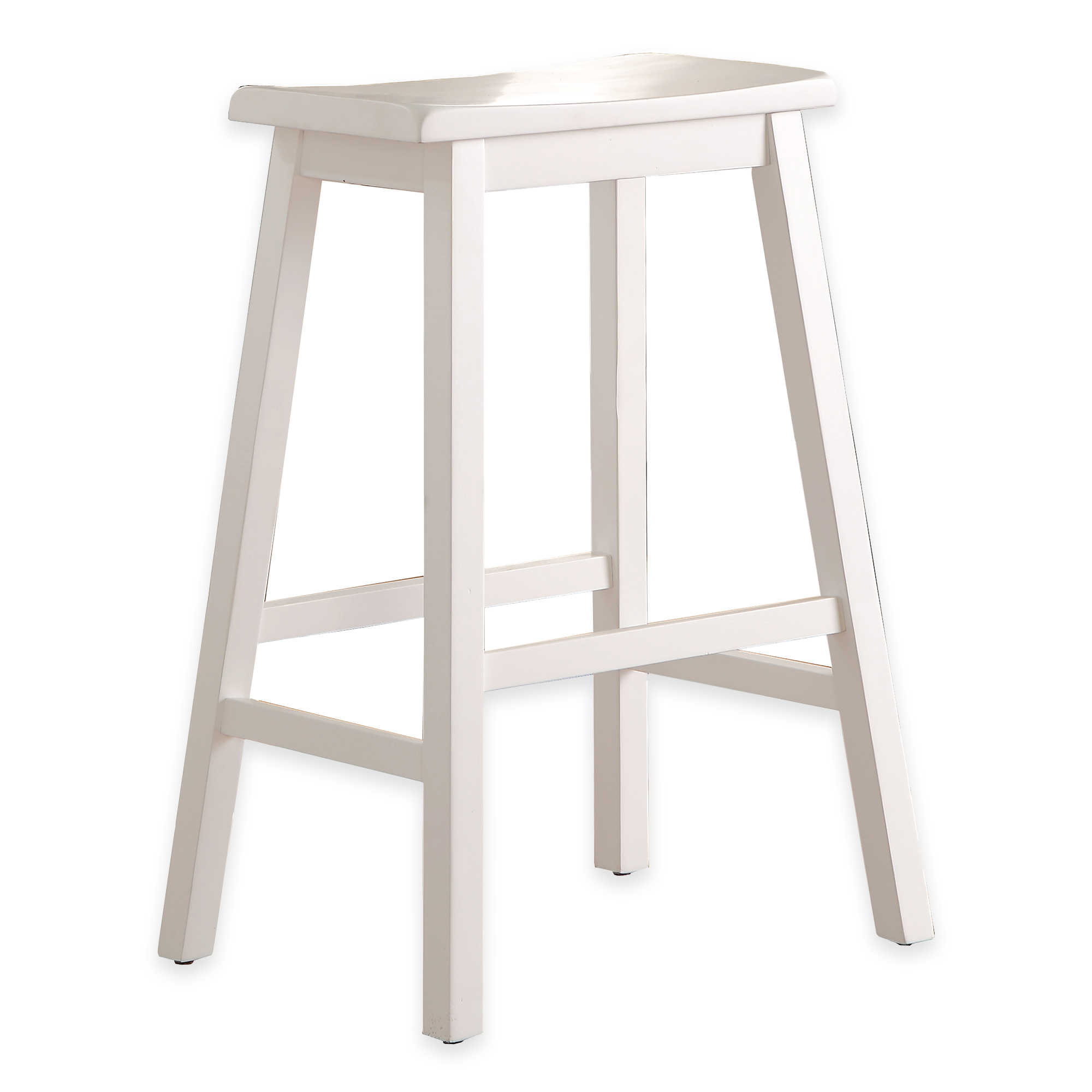 Wood saddle 29-inch bar stool in white for $30