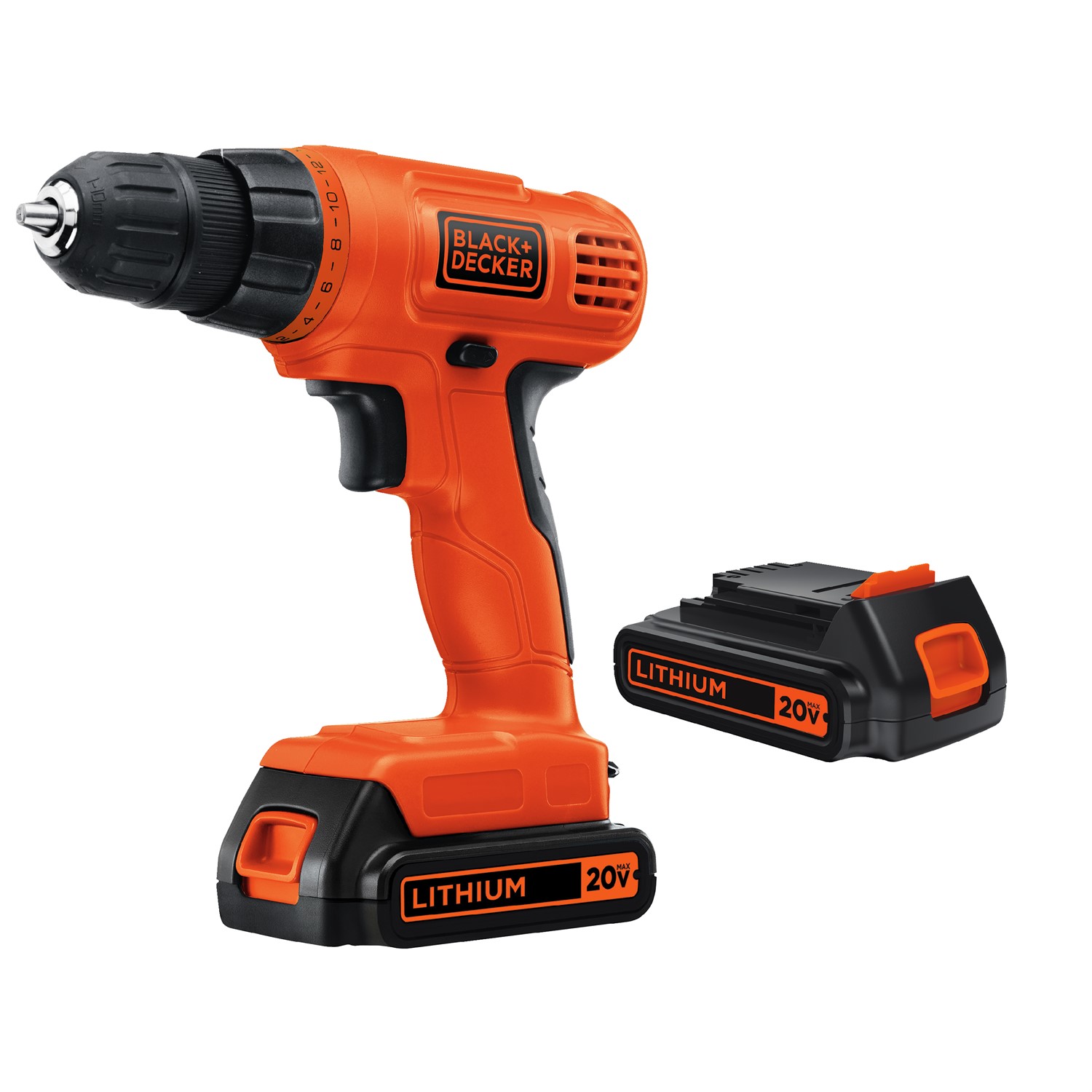 Black+Decker 20V max lithium ion cordless drill with 2 batteries for $40