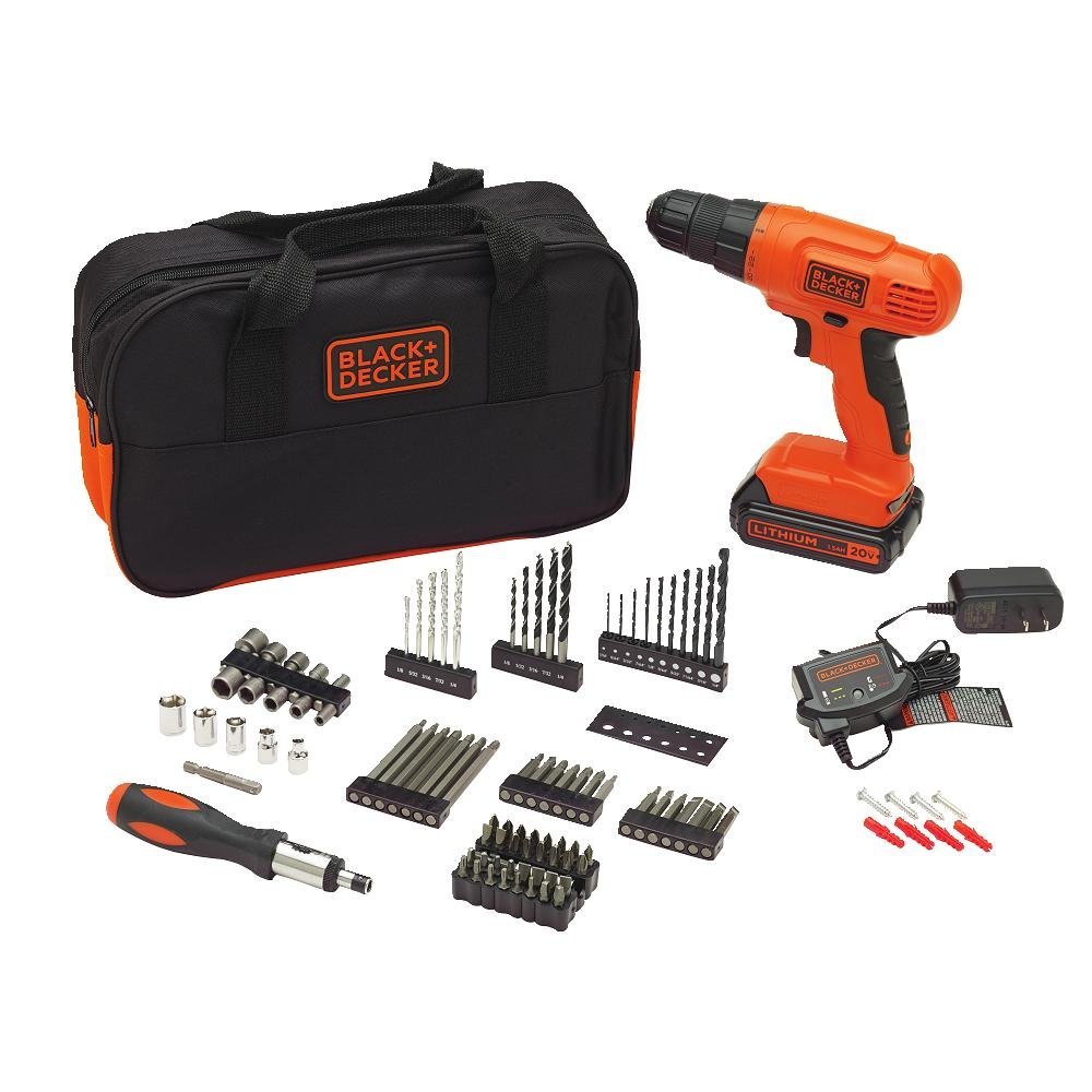 Black+Decker cordless project kit with 100 accessories for $43